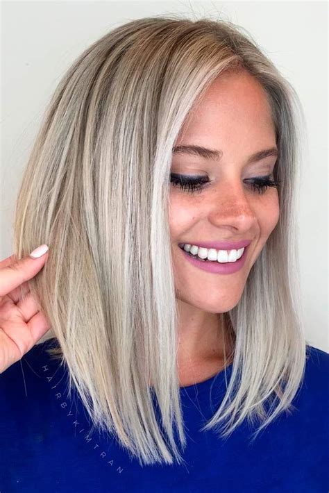 blonde short bob haircuts|shoulder length blonde hair straight.